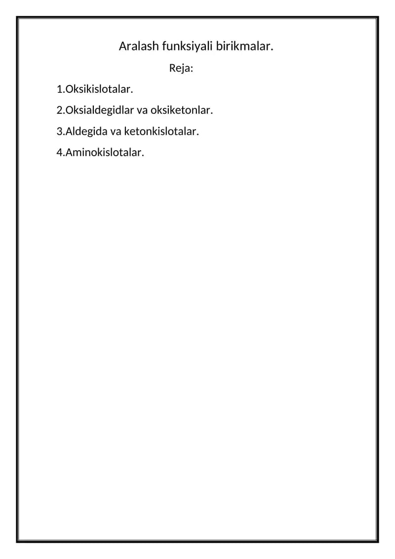 Aralash funksiyali birikmalar