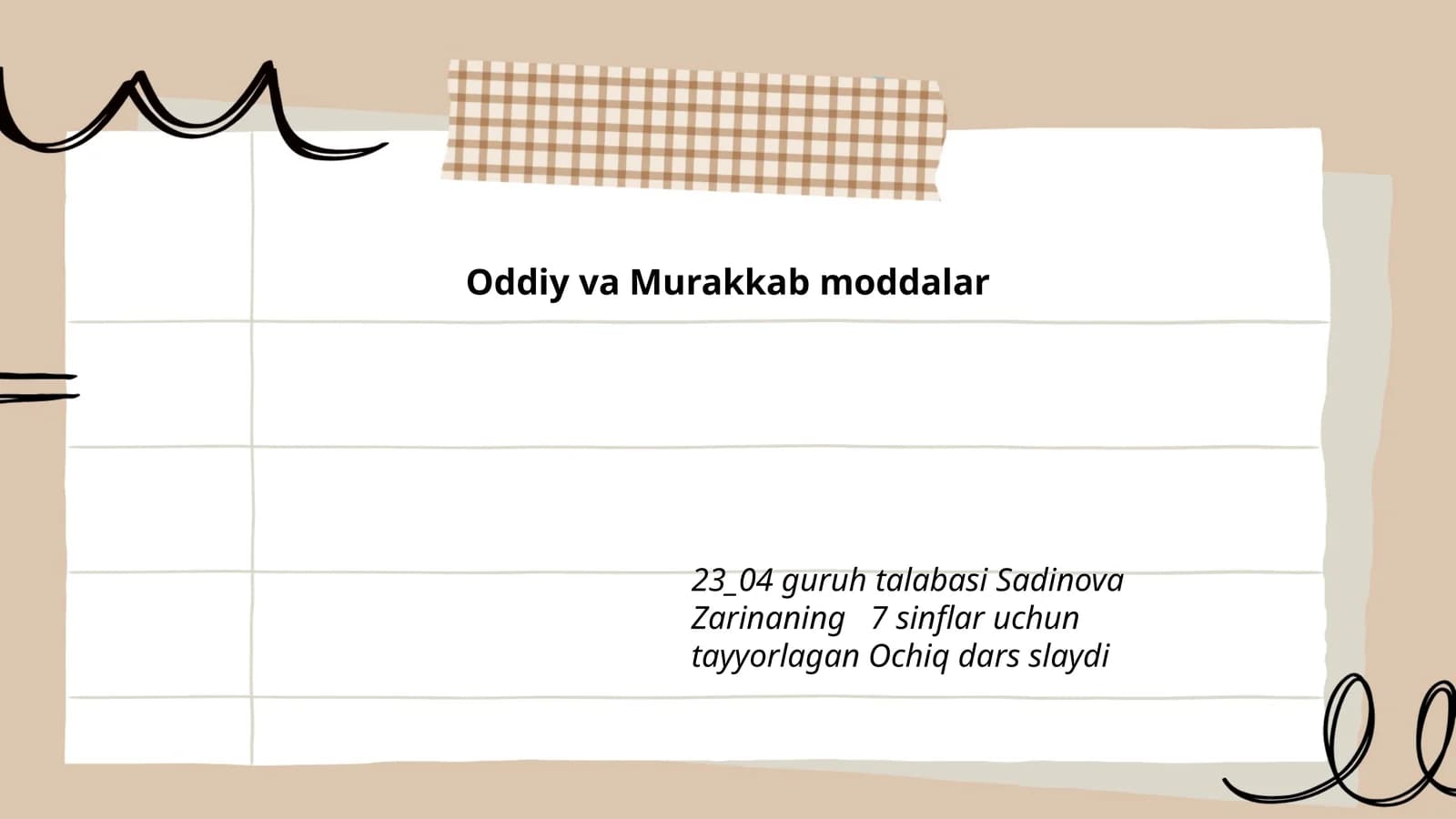 Oddiy va Murakkab moddalar