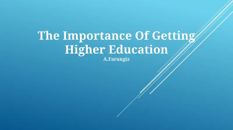 Higher Education: Key to a Brighter Future