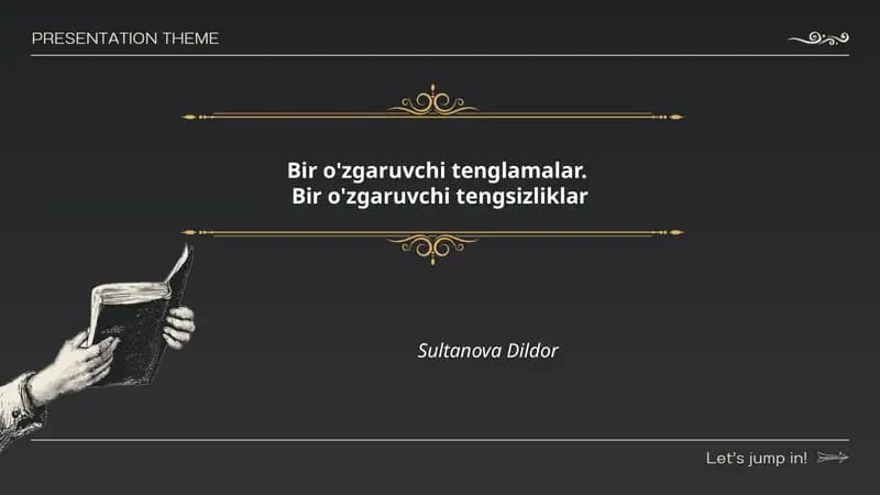 Bir o'zgaruvchi tenglamalar