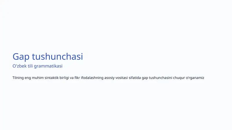 Gap tushunchasi