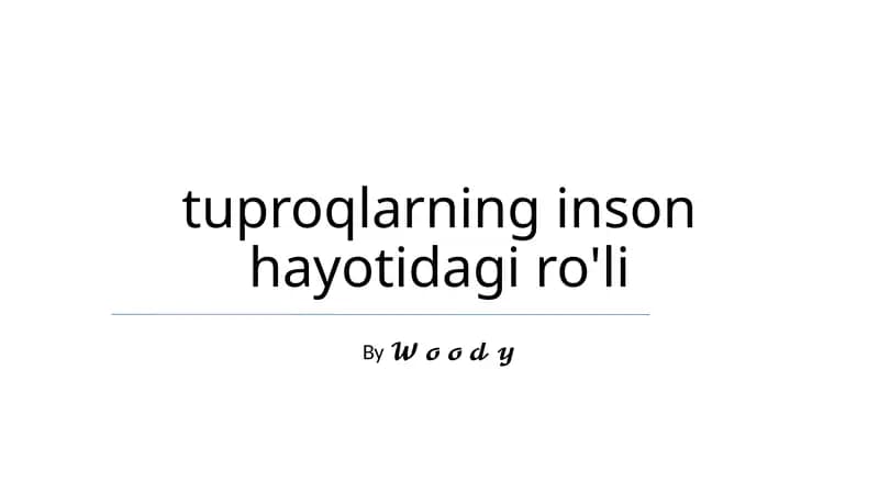 Tuproqlarning inson hayotidagi ro'li