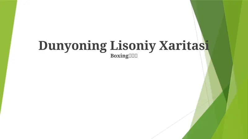 Dunyoning Lisoniy Xaritasi