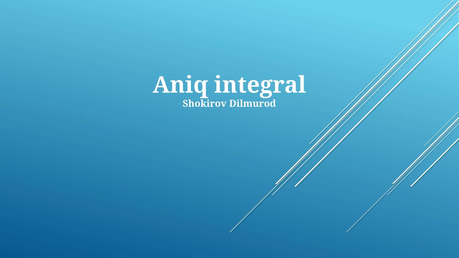 Aniq integral