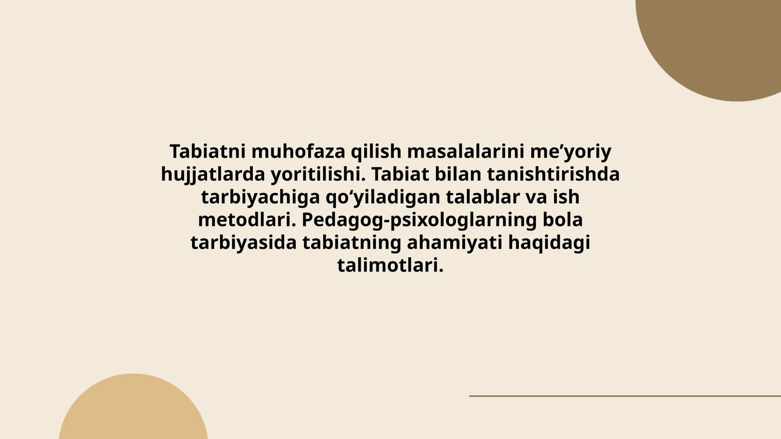 Tabiatni muhofaza qilish masalalarini meʼyoriy hujjatlarda yoritilishi
