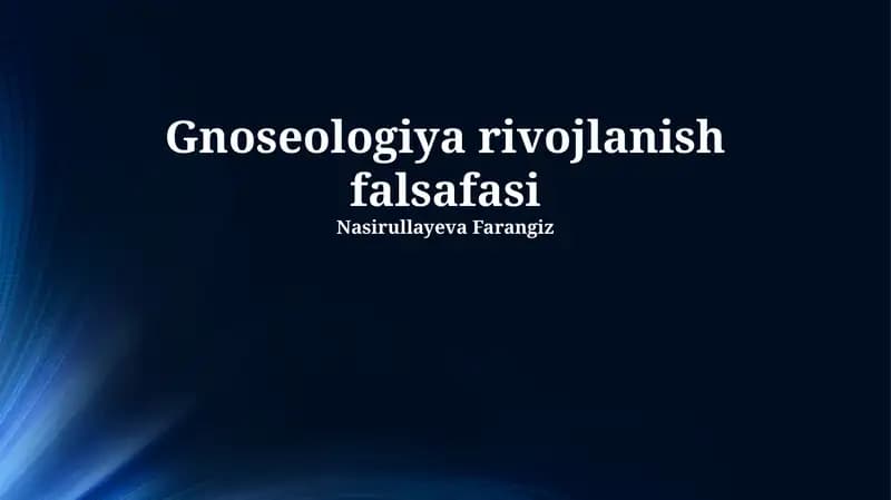 Gnoseologiya rivojlanish falsafasi