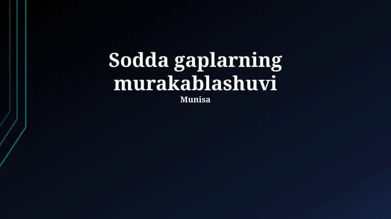 Sodda gaplarning murakablashuvi