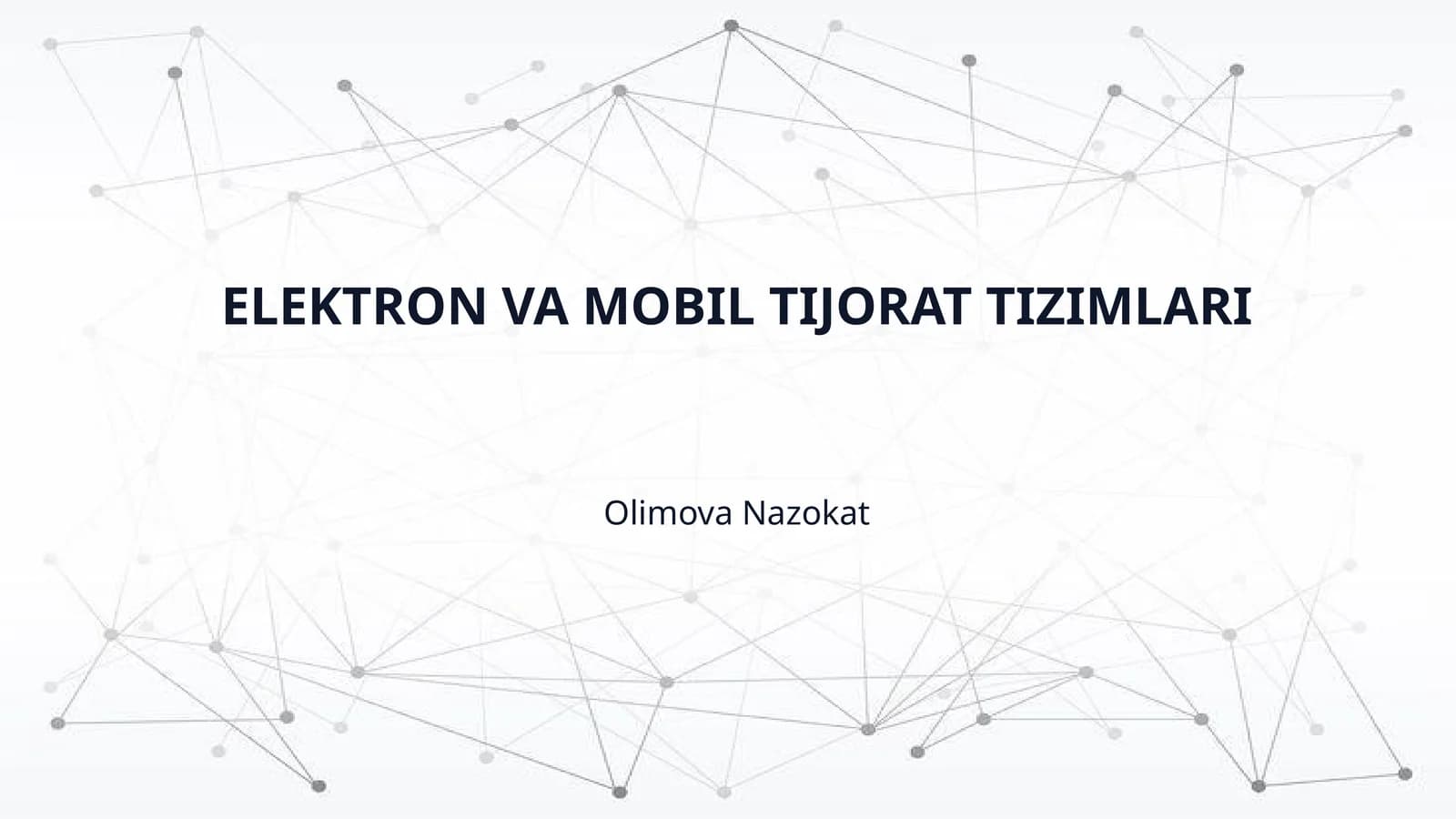 ELEKTRON VA MOBIL TIJORAT TIZIMLARI