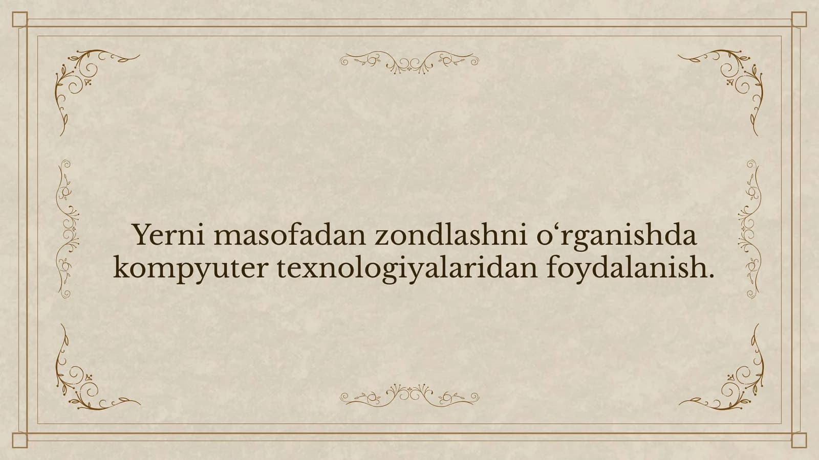 Yerni masofadan zondlashning kompyuter texnologiyalari