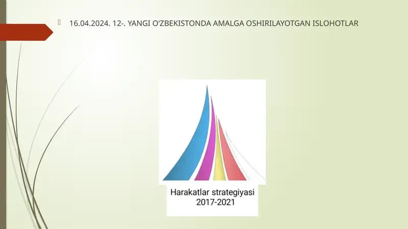 YANGI O‘ZBEKISTONDA AMALGA OSHIRILAYOTGAN ISLOHOTLAR TAYANCH SO‘ZLAR