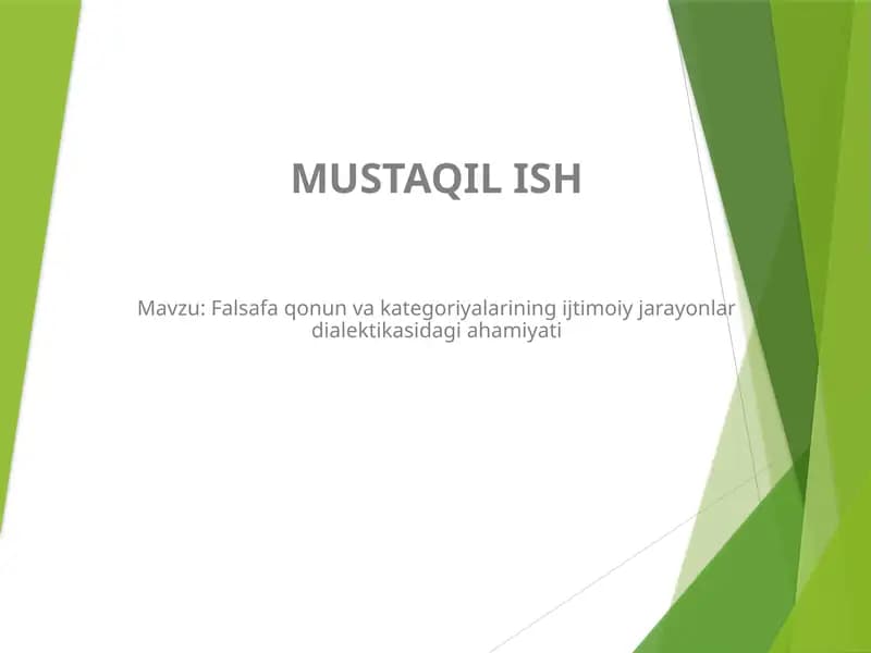 Falsafa qonun va kategoriyalarining ijtimoiy jarayonlar dialektikasidagi ahamiyati