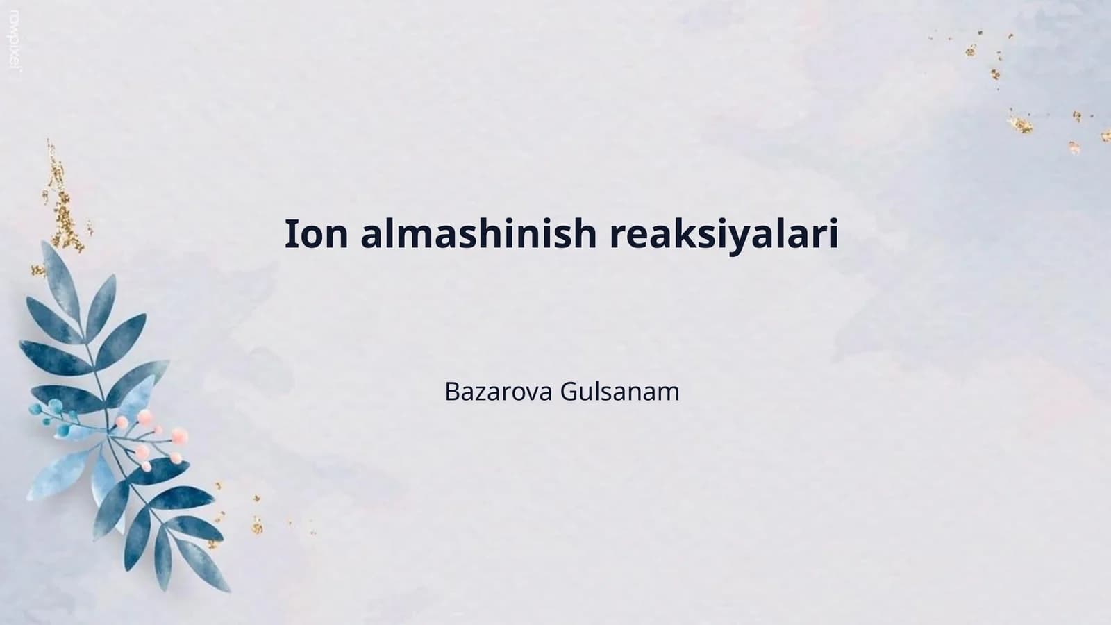 Ion almashinish reaksiyalari