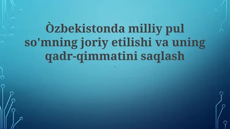 Somning ahamiyati va kelajakdagi imkoniyatlari