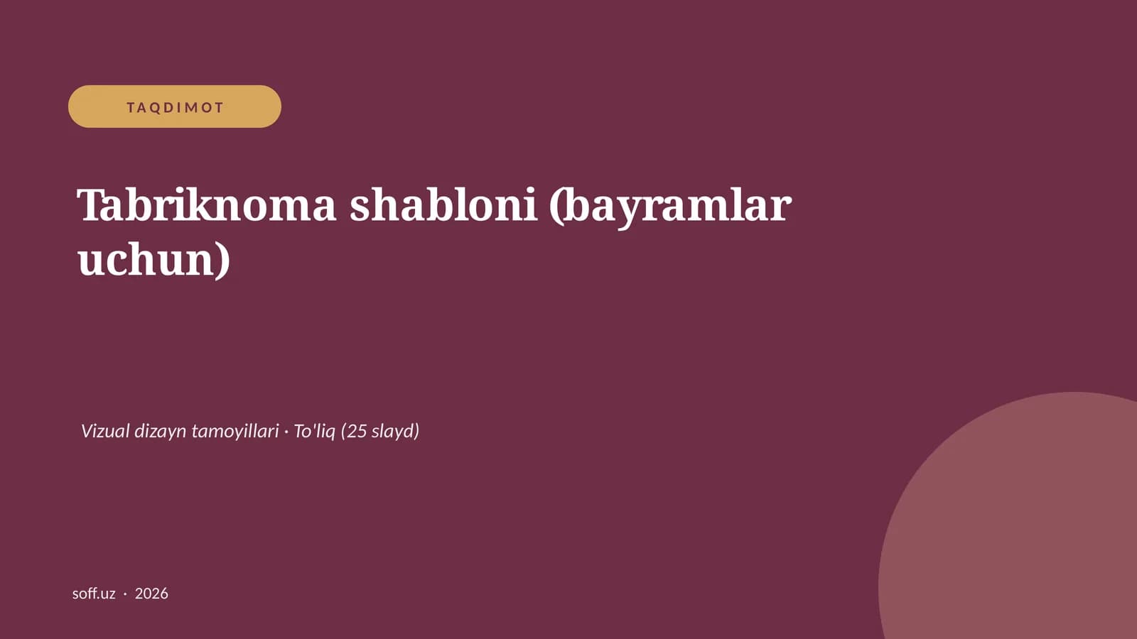 Tabriknoma shabloni (bayramlar uchun)