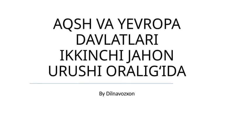 Ikkinchi Jahon Urushi Oraligʻida