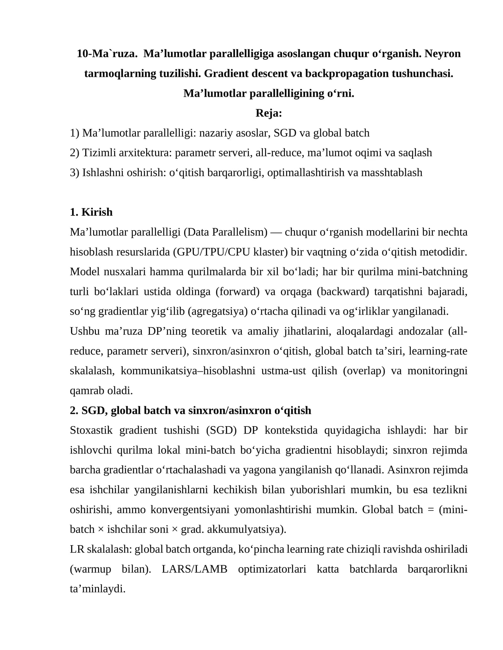Ma’lumotlar parallelligi