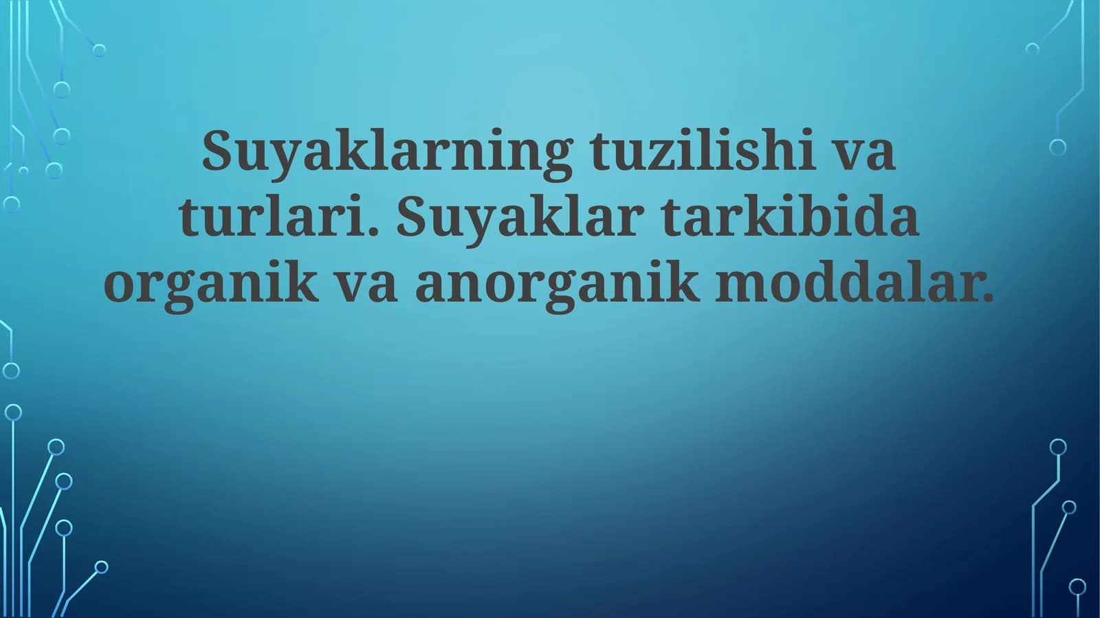 Suyaklarning tuzilishi va turlari