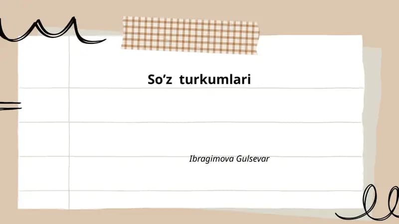 So’z turkumlari
