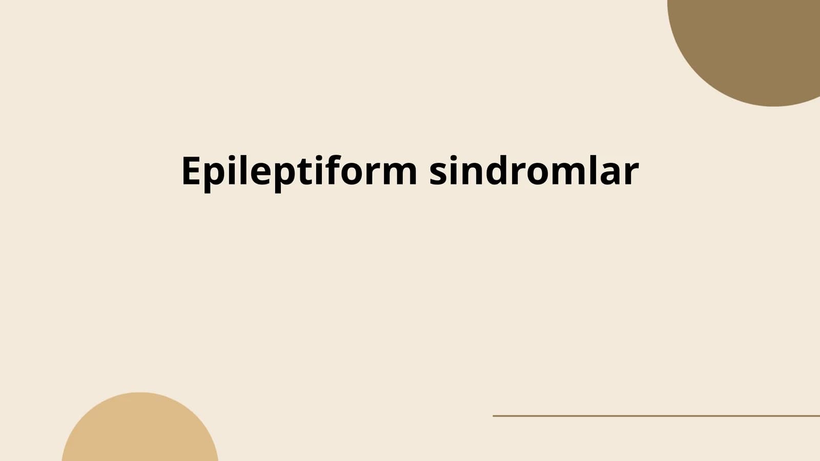 Epileptiform sindromlar