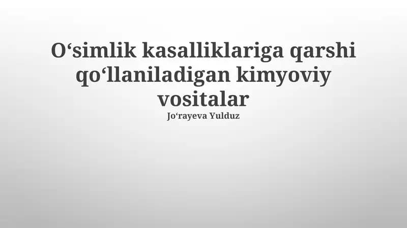 Oʻsimlik kasalliklariga qarshi qoʻllaniladigan kimyoviy vositalar