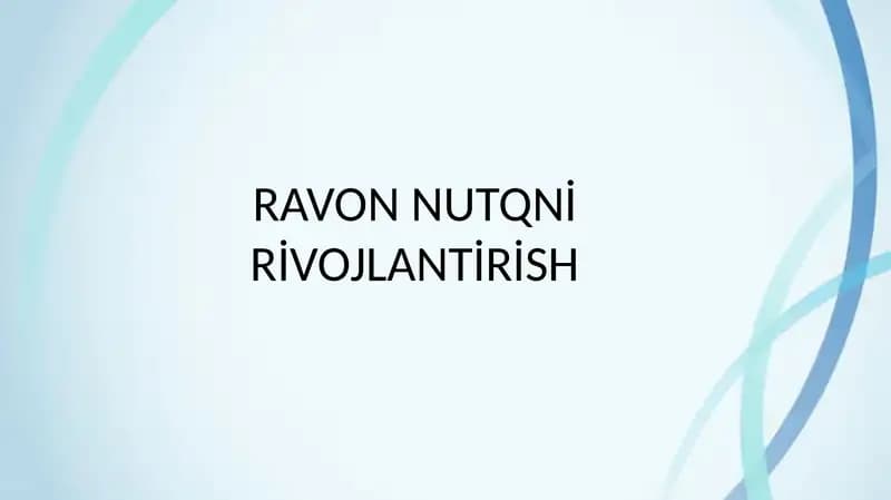 RAVON NUTQNİ RİVOJLANTİRİSH