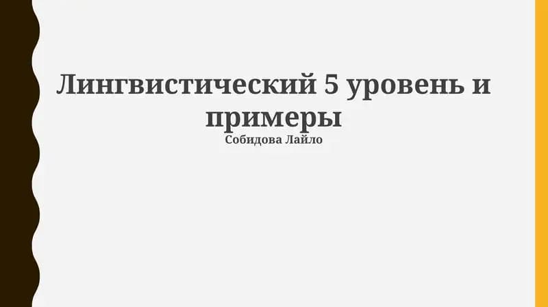 Лингвистический 5 уровень и примеры