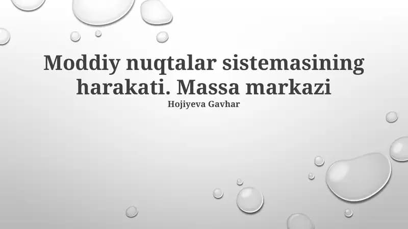 Material nuqtalar tizimi