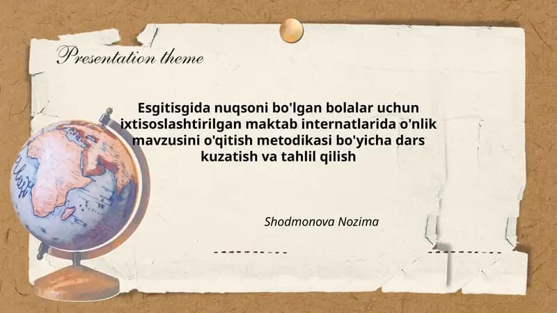 Esqitish metodikasi bo'yicha dars kuzatish va tahlil qilish