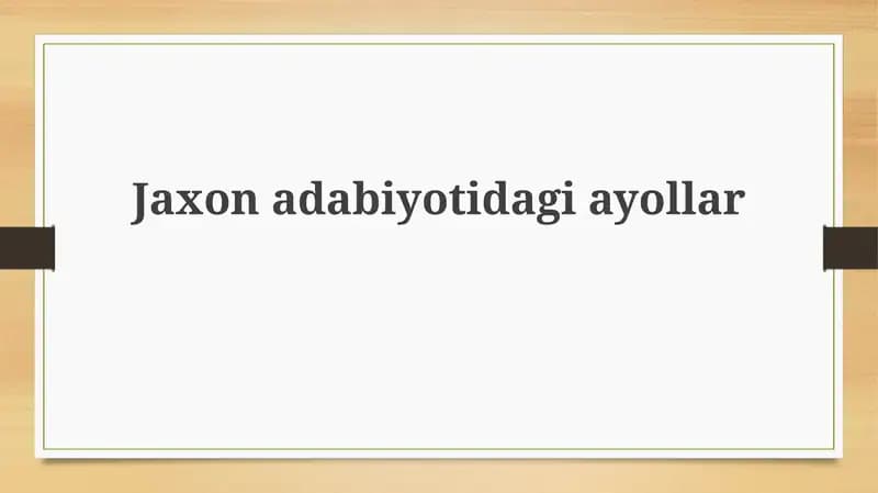 Jaxonadabiyotidagiayollar