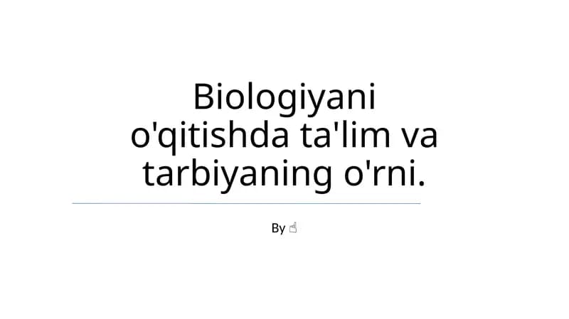 Texnologiya Integratsiyasi Biologiya Ta'limi