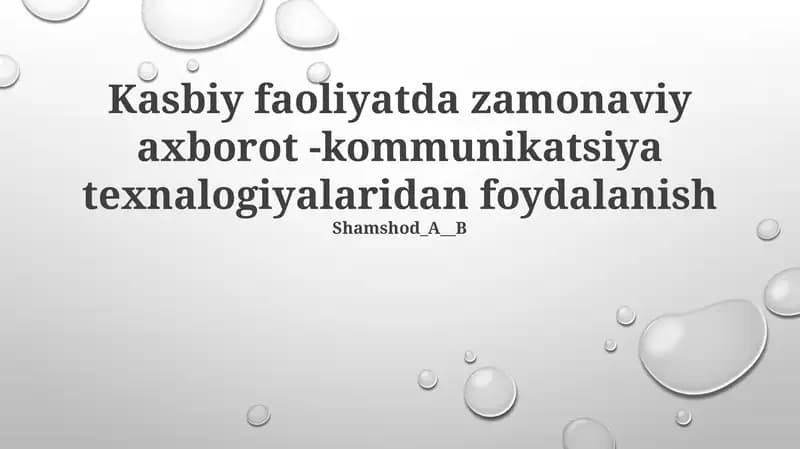Avtomatlashtirish va Samaradorlik Dasturiy Ta'minoti