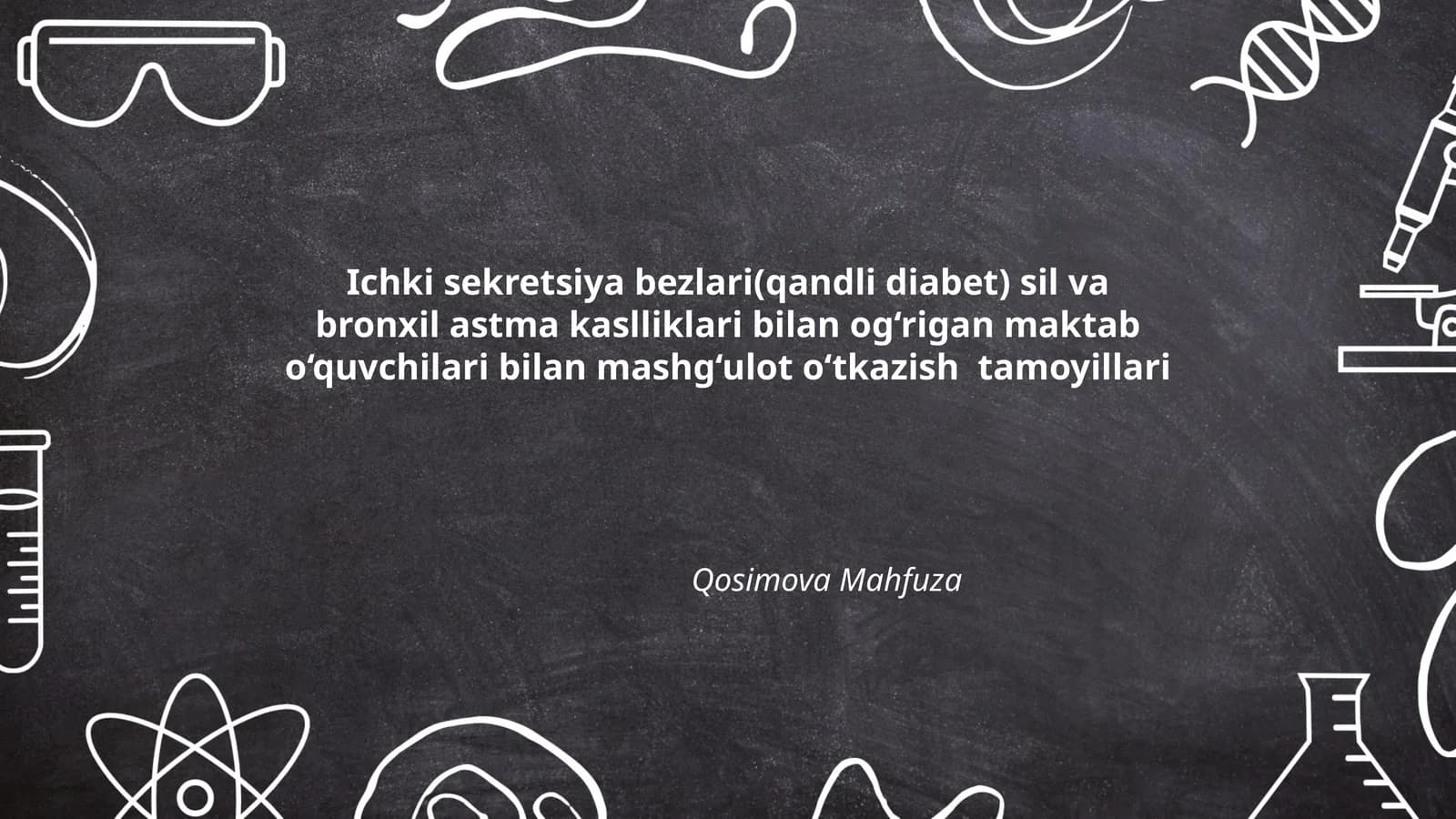 Ichki sekretsiya bezlari(qandli diabet) sil va bronxil astma kaslliklari bilan og‘rigan maktab o‘quvchilari bilan mashg‘ulot o‘tkazish tamoyillari