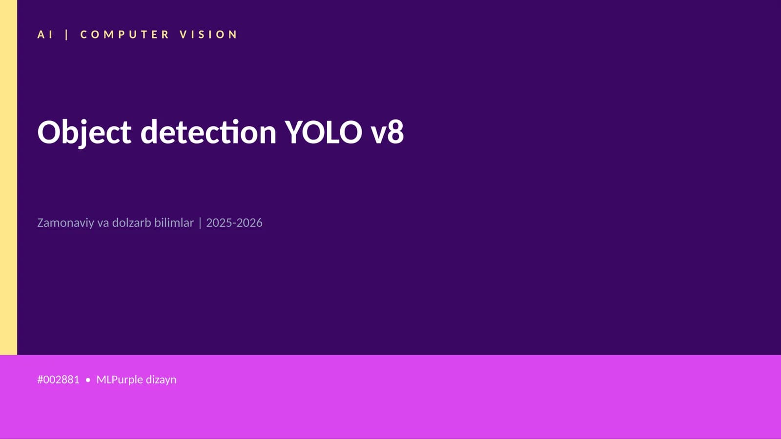 Object detection YOLO v8