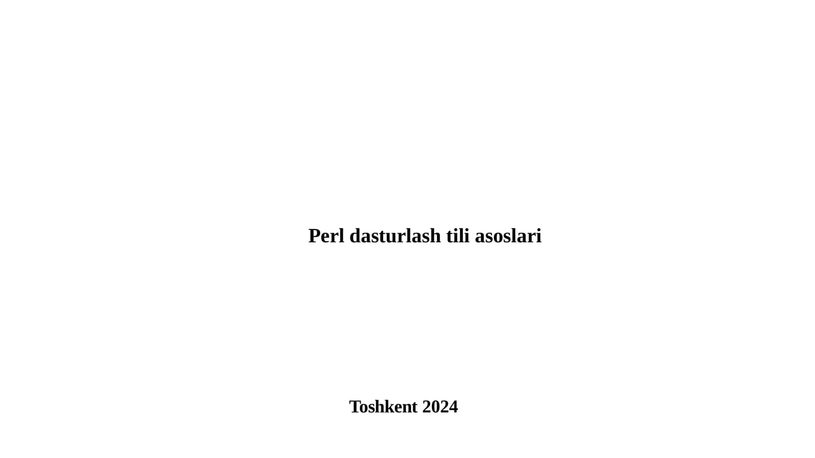 Perl dasturlash tili
