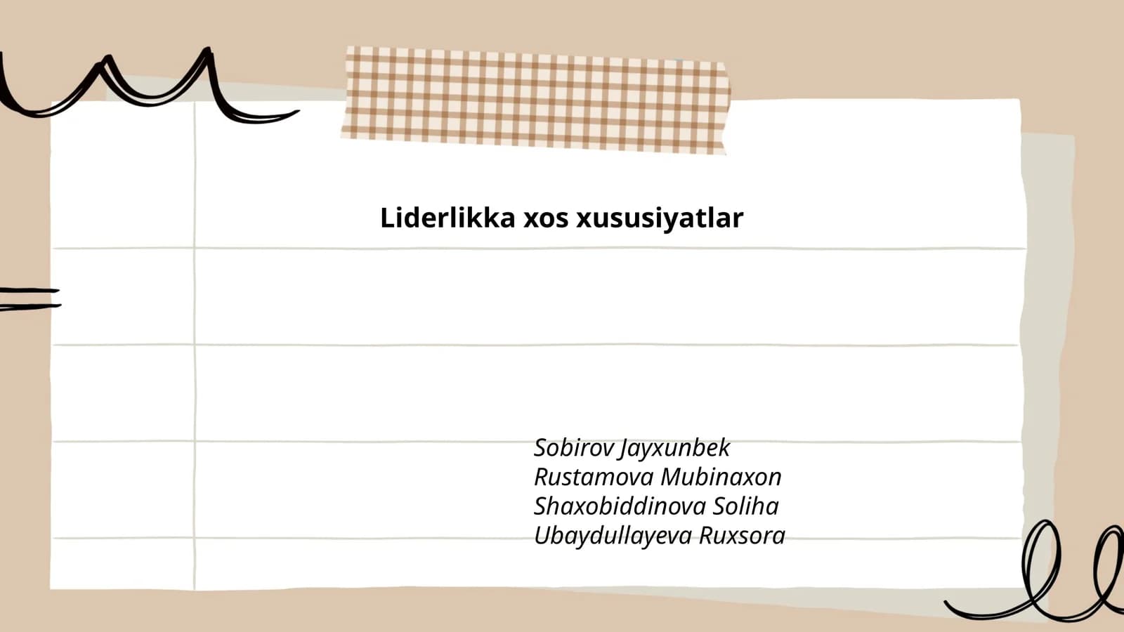Liderlikka xos xususiyatlar