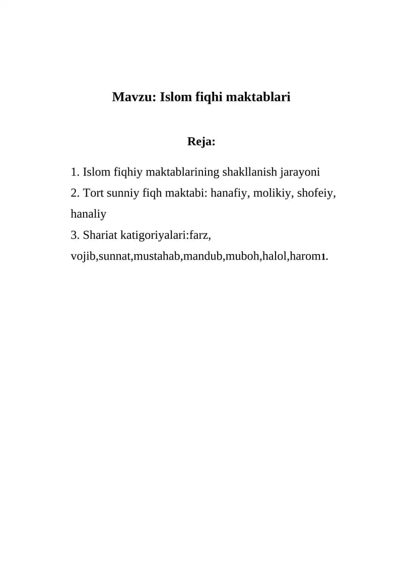 Islom fiqhi maktablari
