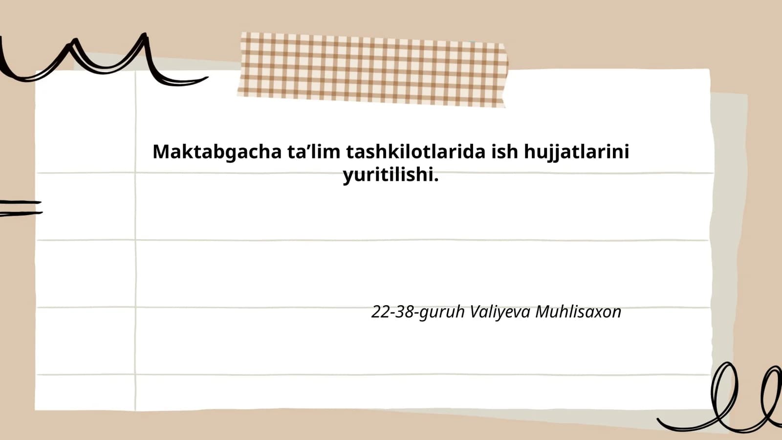 Maktabgacha ta'lim tashkilotlarida ish hujjatlarini yuritilishi