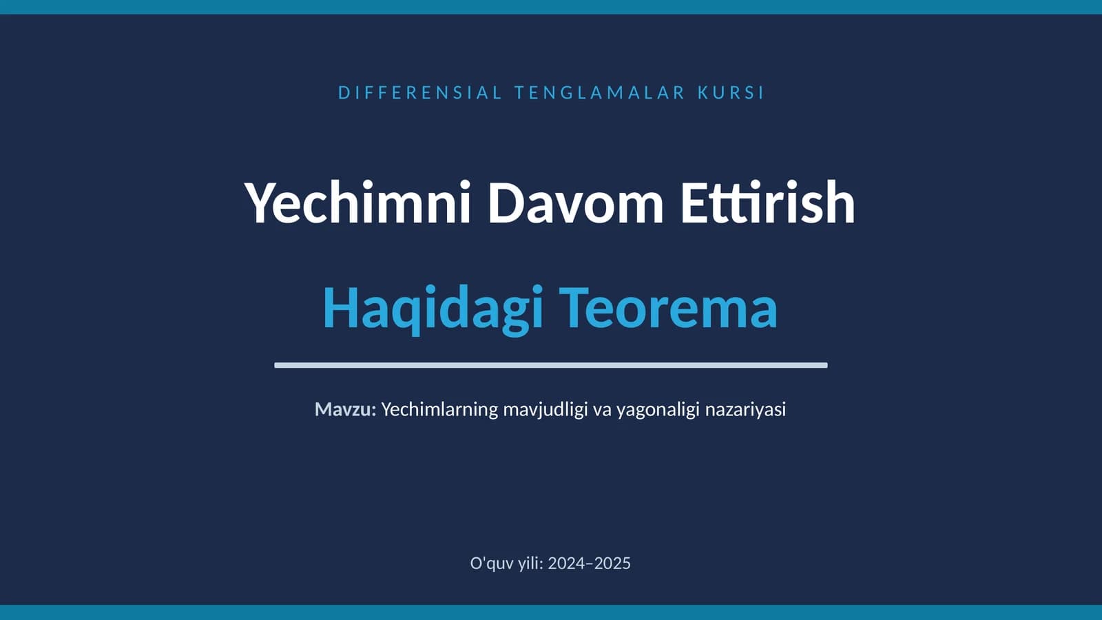 DIFFERENSIAL TENGLAMALAR KURSI