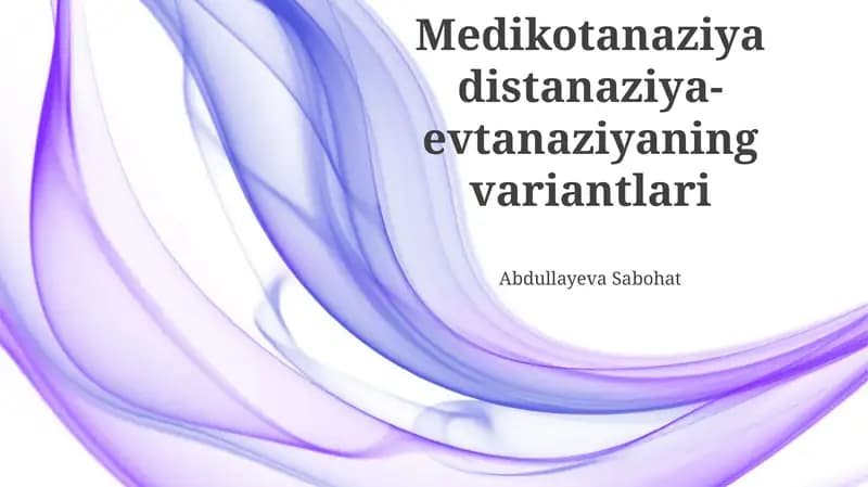 Medikotanaziya distanaziya-evtanaziyaning variantlari
