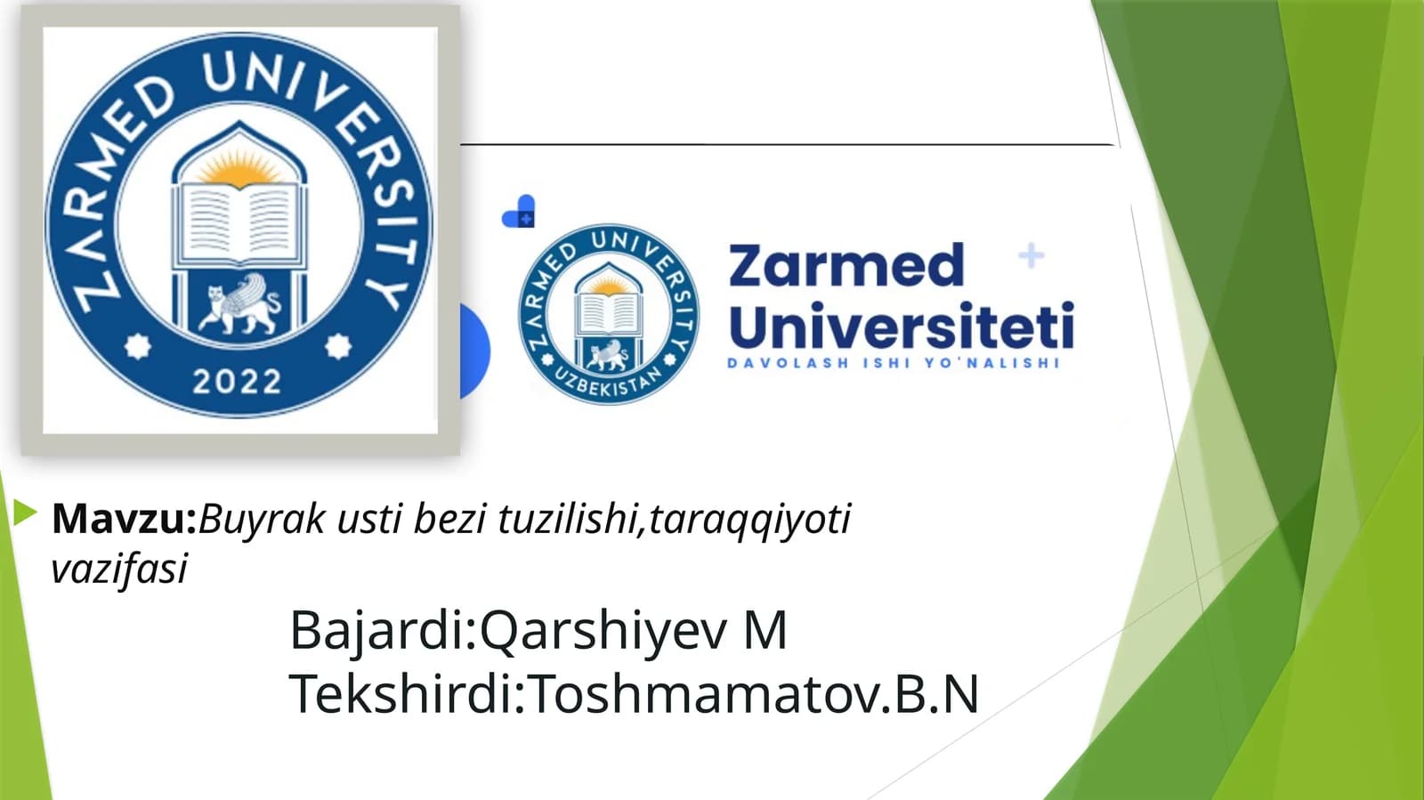 Buyrak usti bezi tuzilishi,taraqqiyoti vazifasi