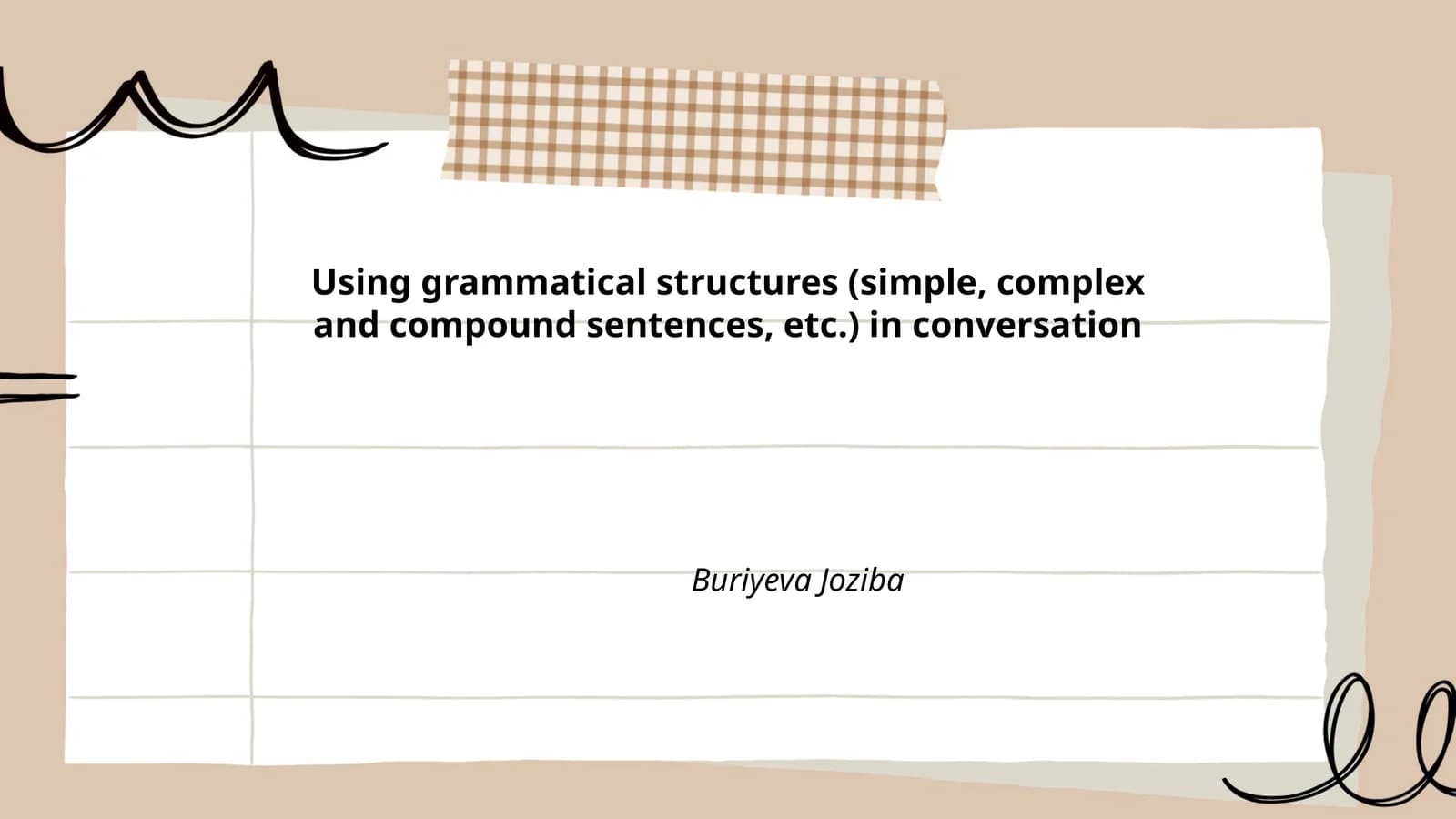 Sentence construction in storytelling