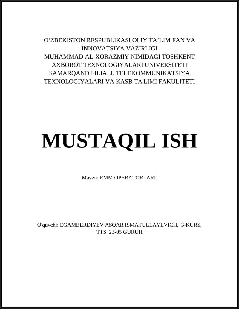 EMM Operatorlari