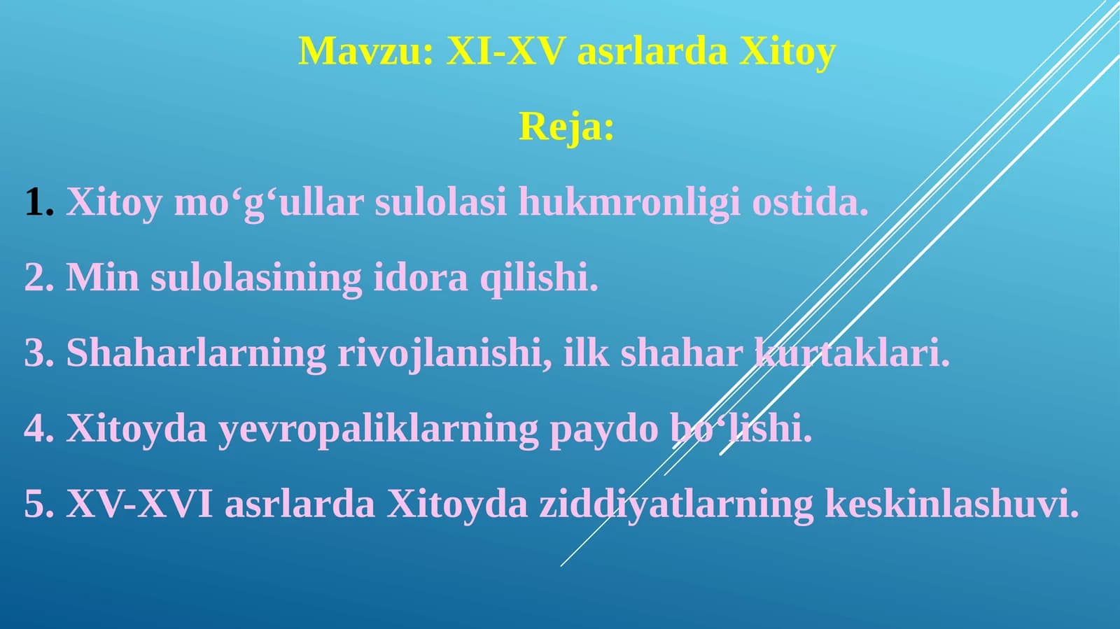 XI-XV asrlarda Xitoy