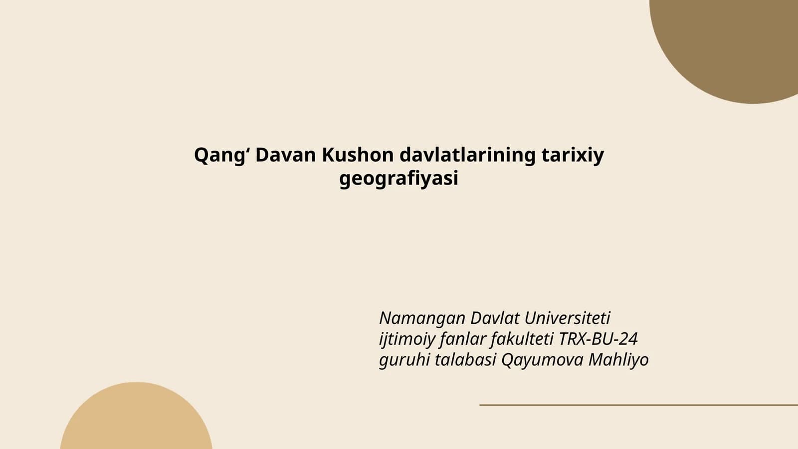 Qangʻ Davan Kushon davlatlarining tarixiy geografiyasi