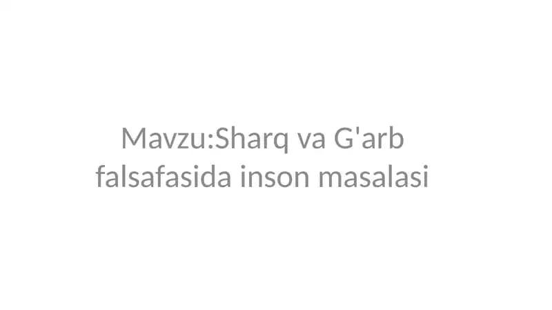 Sharq va gʻarb falsafasi