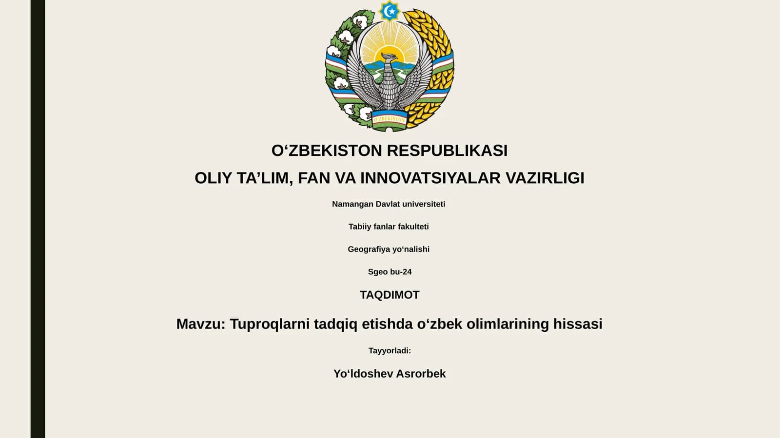 Tuproqlarni tadqiq etishda oʻzbek olimlarining hissasi