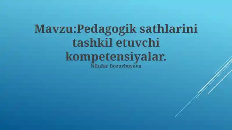 Oliy Pedagogik Kompetensiyalar