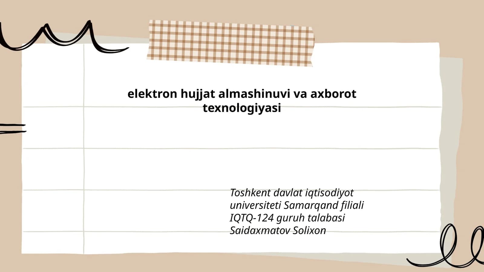 Elektron hujjat almashinuvi va axborot texnologiyasi