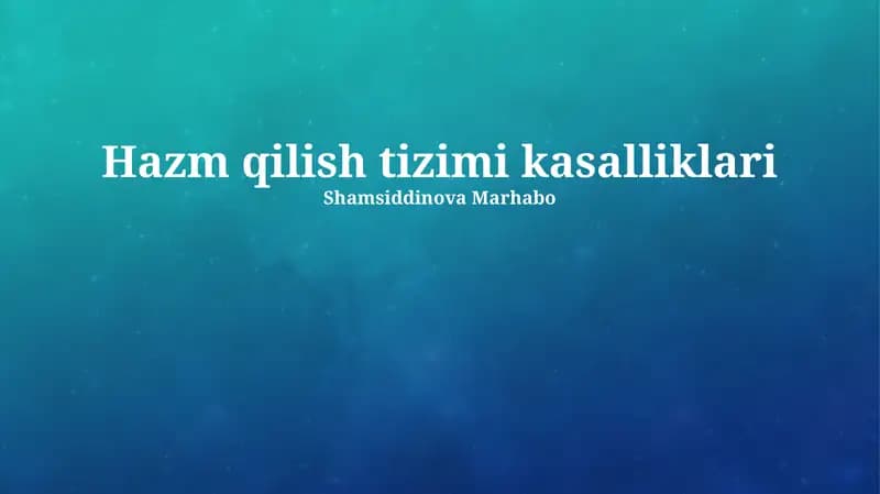 Yurak-qon tomir tizimining tizimli kasalliklari