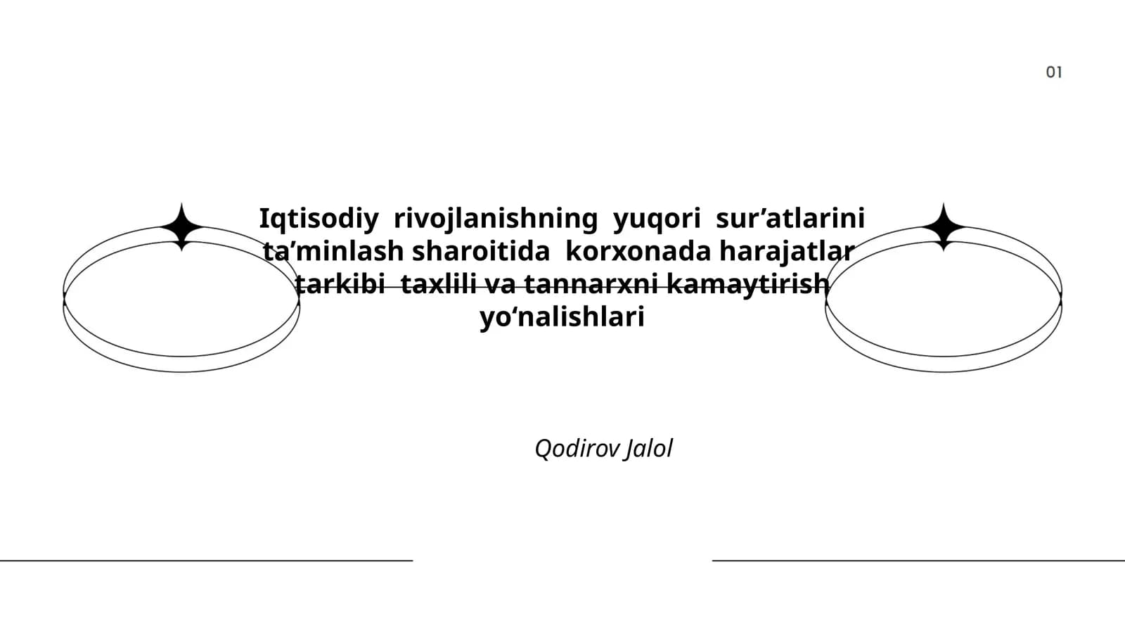 Iqtisodiy rivojlanishning yuqori sur’atlarini ta’minlash sharoitida korxonada harajatlar tarkibi taxlili va tannarxni kamaytirish yo‘nalishlari